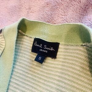 Paul Smith, Size S: Light Green+ White Striped Sweater